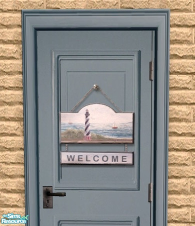 Sims 2 — Simple Sign Door - Sign recolor LightHou by Bitzybus — Sign Recolor for the simple sign door. You will need the