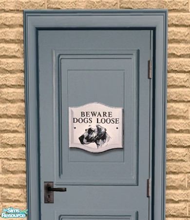Sims 2 — Simple Sign Door - Sign recolor Beware o by Bitzybus — Sign Recolor for the simple sign door. You will need the