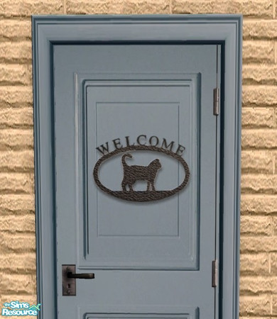 Sims 2 — Simple Sign Door - Sign recolor Cat by Bitzybus — Sign Recolor for the simple sign door. You will need the door