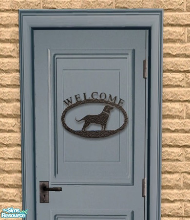 Sims 2 — Simple Sign Door - Sign recolor Dog by Bitzybus — Sign Recolor for the simple sign door. You will need the door