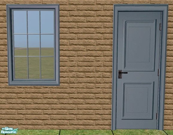 Sims 2 — Simple Sign Door + Window - Recolor Blue by Bitzybus — Recolor for the simple sign door and window. You will