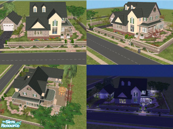 Sims 2 — Stony Fields by PiaNouka — Big country 3 bedrooms country house, 1.5 bathrooms, study, little garden &