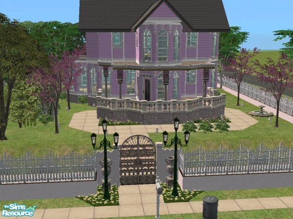 Sims 2 — Violet Victorian by c_literati — A large and luxurious Victorian with a pool and a lovely garden. Thanks to