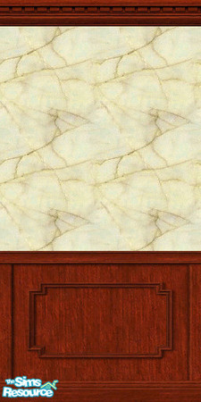 Sims 2 — Yellow Marble w/ Cherry Wood Panels by Agent420 — Pretty expensive real Yellow Marble walls with pricey Cherry