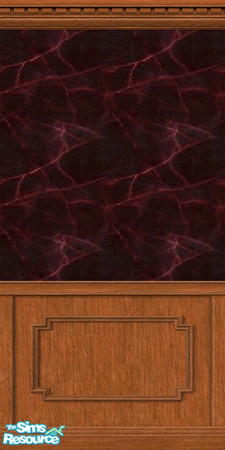 Sims 2 — Dark Crimson Marble, LightWoodPanel by Agent420 — Expensive real Dark Crimson Marble walls with Light Wood