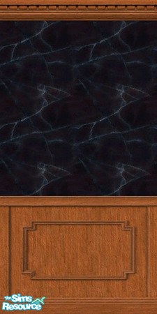 Sims 2 — Black Marble with Light Wood Panels by Agent420 — Expensive real Black Marble walls with Light Wood Panels. For