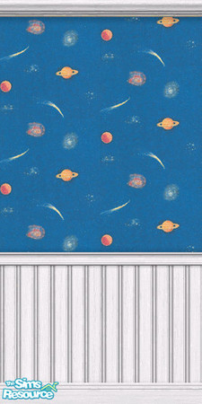 Sims 2 — space by Snowbelle — blue background wallpaper featuring planets and stars.