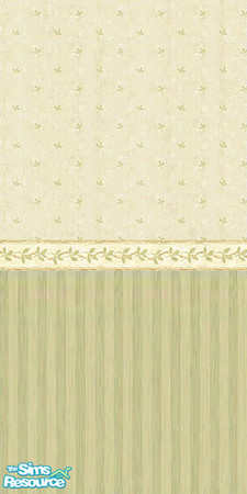 Sims 2 — TL GreenStripe w Border 1 by Tirre — Wallpaper with matching border.