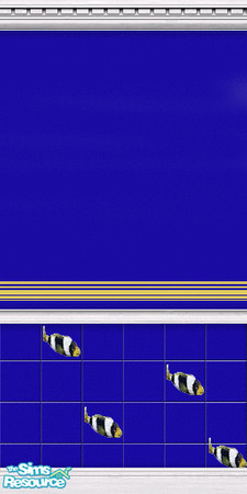 Sims 2 — Blue fish by Snowbelle — Another fishy bathroom wall.