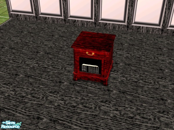 Sims 2 — Dark Side Bedroom nite stand by ead425 — includes 1 wall, 1 floor, 9 items. bed - requires University, bookcase,