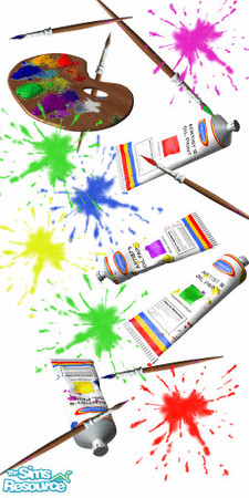Sims 2 — Art Attack by Gina Nield — Decorate your arty rooms with this SPLAT! of fun.