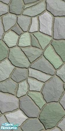 Sims 2 — Green and Gray Stone Wall by oldmember_JLGRL11 — A cool looking stone wall that can either go outside your Sim's