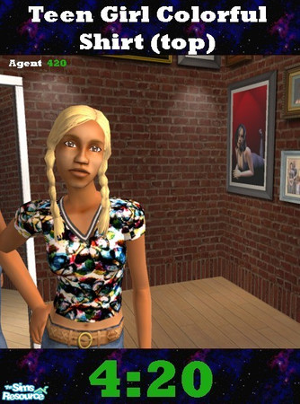 Sims 2 — Very Colorful Shirt 6 by Agent420 — This is a very colorful shirt. Intense vibrant patterns on a semi-tight