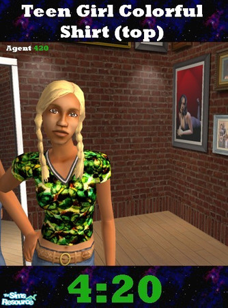 Sims 2 — Very Colorful Shirt 5 by Agent420 — This is a very colorful shirt. Intense vibrant patterns on a semi-tight