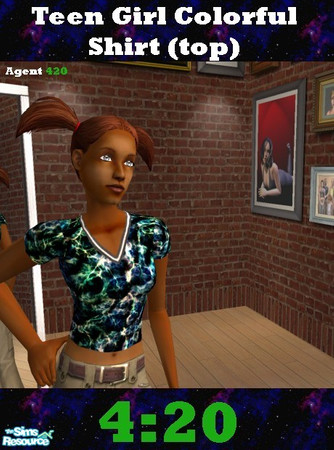 Sims 2 — Very Colorful Shirt 4 by Agent420 — This is a very colorful shirt. Intense vibrant patterns on a semi-tight