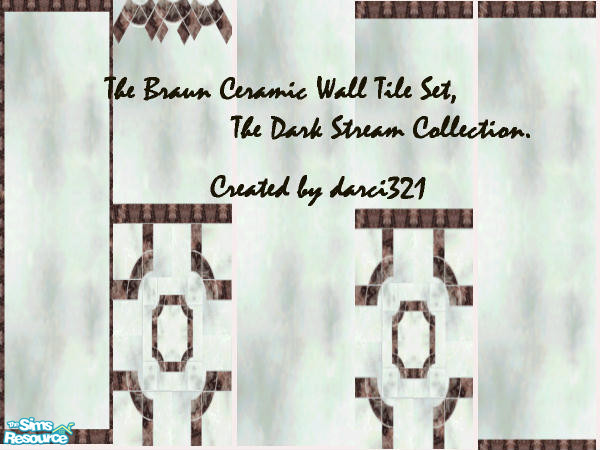 Sims 2 — Braun Ceramic Wall Tiles by darci321 — One of a set of 5 Braun Ceramic Wall Tiles in the Dark Stream Collection.