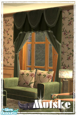 Sims 2 — Curtain by Mutske — Recolors from the Colonial long curtian .