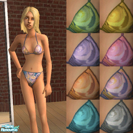 Sims 2 — Patterned teen bikini recolour set by katasopron — These recolours are based on Maxis' patterned teen bikini
