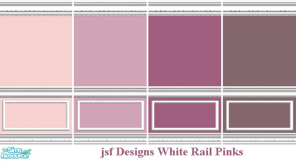 Sims 2 — jsf Designs WhiteRail Pinks by jsf — The last of the painted "White" wainscoted walls that match