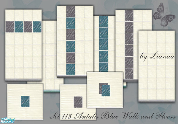 Sims 2 — Set 113 Antalis Blue WallsAndFloors by Lianaa — Set 113 Antalis Blue Walls and Floors by Lianaa