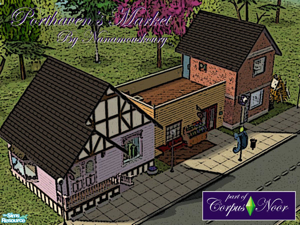 Sims 2 — Porthaven's Market by Nanamouskoury — Part of Corpus Noor's scenery. A small street market, where sims can
