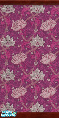 Sims 2 — Windrush by Snowbelle —  a morris design on a purple background.