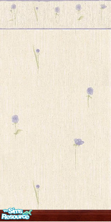 Sims 2 — Grace by Snowbelle — An elegant wall paper with a lavender flower.