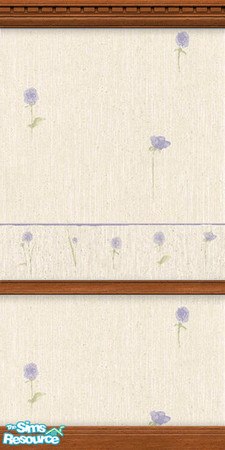 Sims 2 — Grace by Snowbelle — An elegant wall paper with a lavender flower.