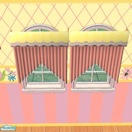 Sims 2 — Flowers and Bugs Curtains by kikker_205 — A beautiful nurserie for all your cute little girls. Part of 'Flowers