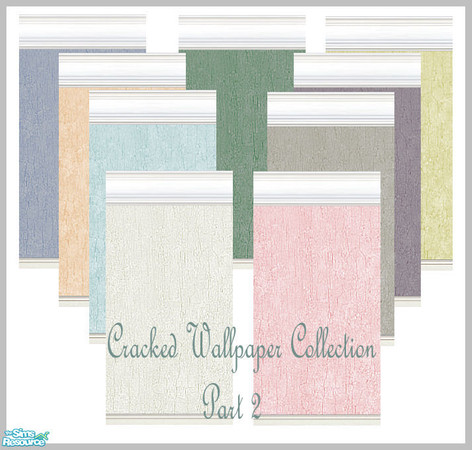 Sims 2 — Cracked Wallpaper Collection Part 2 by robbyngirl — More cracked wallpaper in variety of colors with white