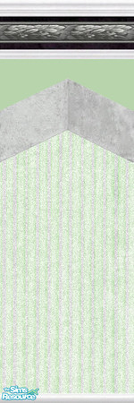 Sims 2 — Fresh Green by Lorah — Gray zig zag'd border with striped wallpaper and paint. Blue sky, candy pink, fresh