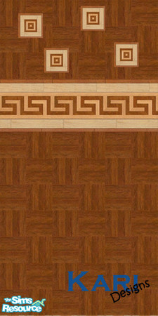 Sims 2 — Wood'n'Tile Top Border by kariminger — Perfect for the bathroom or kitchen, but most can also be used outside.