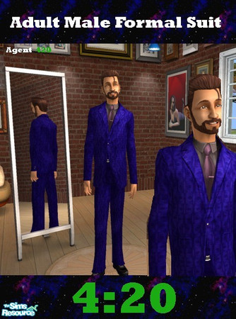 Sims 2 — Blue Italian Designer Suit by Agent420 — This is a suit imported from Italy. It comes in a nice dark Blue and