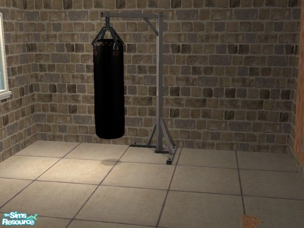 Sims 2 — Punching Bag recolor by mightyfaithgirl — A black recolor of the punching bag found in Career rewards under