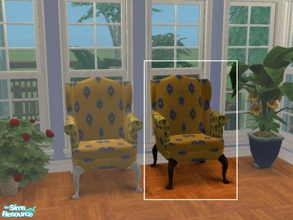 Sims 2 — LuxKingArm Chair #S012-086 brown by modfan — Reprint of the Luxiary KingArm Chair w/brown legs. Mix and match