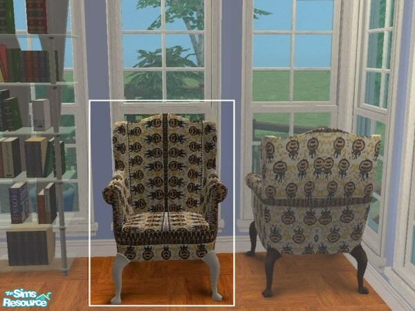 Sims 2 — LuxKingArm Chair #S010-066 white by modfan — Reprint of the Luxiary KingArm Chair w/white legs. Enjoy the great