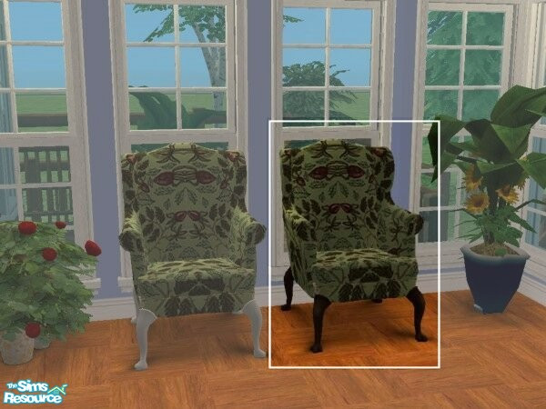Sims 2 — LuxKingArm Chair #S010-065 brown by modfan — Reprint of the Luxiary KingArm Chair w/brown legs. Enjoy the great