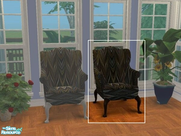 Sims 2 — LuxKingArm Chair #S010-062 brown by modfan — Reprint of the Luxiary KingArm Chair w/brown legs. Enjoy the great