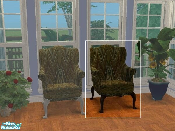 Sims 2 — LuxKingArm Chair #S010-061 brown by modfan — Reprint of the Luxiary KingArm Chair w/brown legs. Enjoy the great