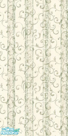 Sims 2 — Green Scroll by smartyartygirl — A green scroll striped wall