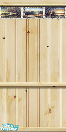 Sims 2 — Knotty Pine Paneling - Scenes by Bitzybus — Collection 2. The second of three matching sets. Knotty pine