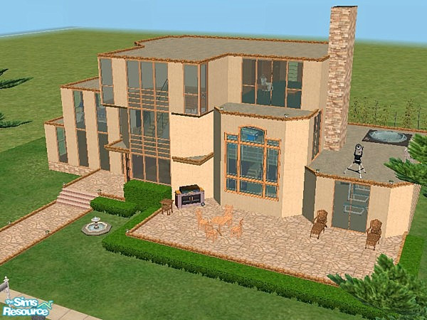 Sims 2 — Modernish Mansion by Greenlea — This is my first house submission so it may not be wonderful :) All Maxis