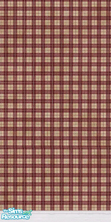 Sims 2 — Brown Plaid Wallpaper by HelloKit — Brown plaid wallpaper with white kick moulding. One of my very first wall