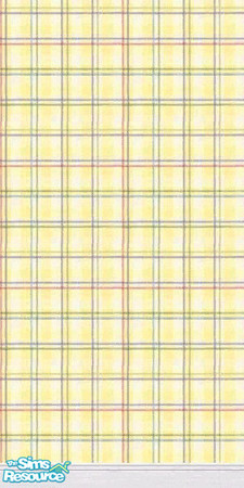 Sims 2 — Yellow Plaid Wallpaper by HelloKit — Yellow plaid wallpaper with white kick moulding. One of my very first wall