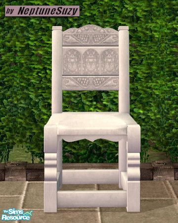 Sims 2 — NSC Medieval Dine Chair - White by Neptunesuzy — Your sims will love this beautiful white wooden dining chair!