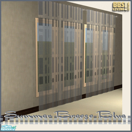 Sims 2 — Summer Breeze Blue,  Sheer Curtain by BetterbeSim — Sheer Curtain. (Recolor of Vintage Curtain) Let a fresh