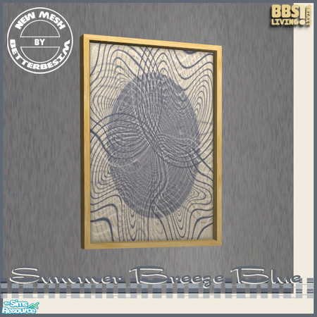 Sims 2 — Summer Breeze Blue, Painting "Blue Moves by BetterbeSim — New meshed frame and an abstract paining. Let a