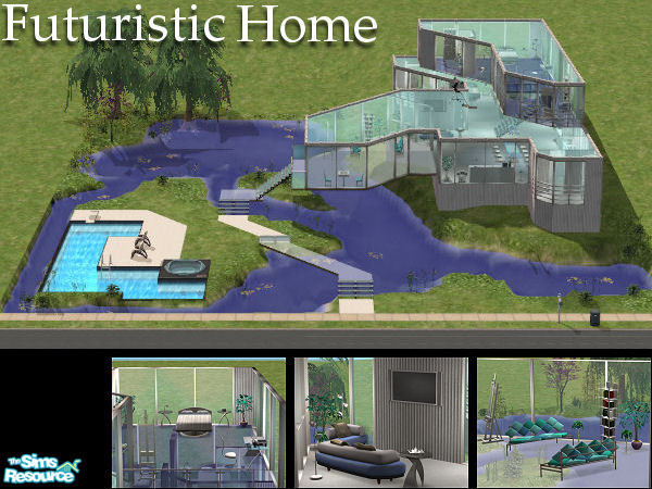 Sims 2 — NSC Futuristic Home 1 by Neptunesuzy — Your sims will love this future style house, featuring glass walls, glass