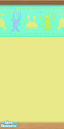 Sims 2 — aliens by Snowbelle — bright yellow with alien border - economy paper