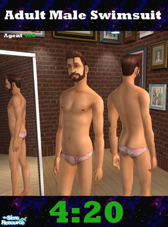 Sims 2 — A Tight Red Small Speedo by Agent420 — Gross, look at this speedo for adult males. It looks like it's a pretty